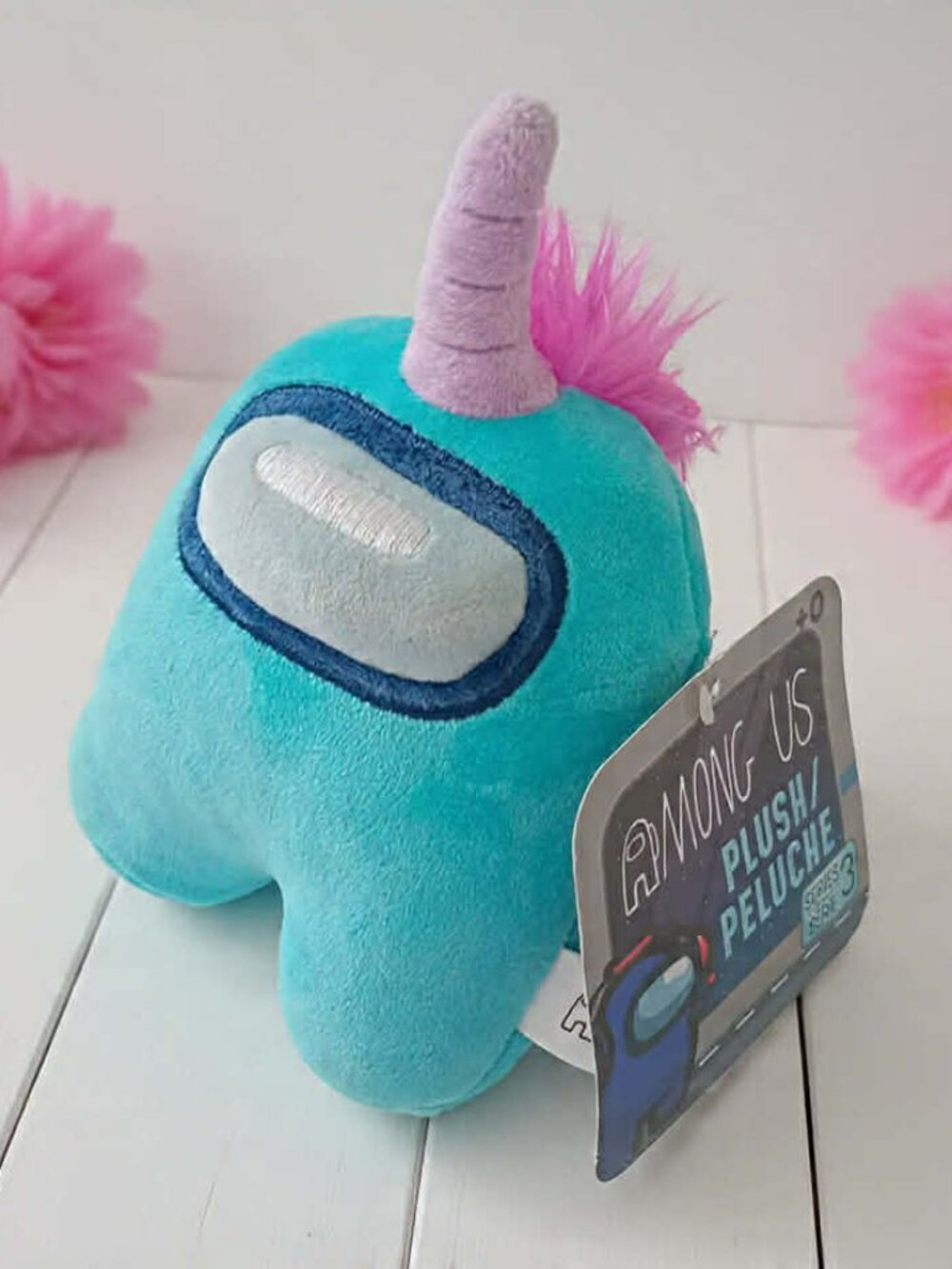 Among Us 6" Cyan Unicorn Crewmate Plush NWT | Official Soft Stuffed Toy